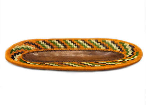 Bandejas Wounaan para Mesa en Madera y Fibra - Bandeja Ovalada de madera y fibra