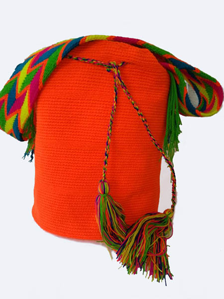 Mochilas Wayuu de un color - Mochila Wayuu Naranja