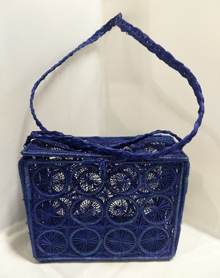 Purses and Handbags made in Iraca Palm - Iraca Palm Blue Square purse