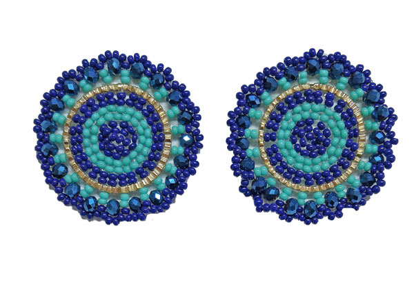 Colombian Fine Bijourie in stones - Blue Circle Earrings