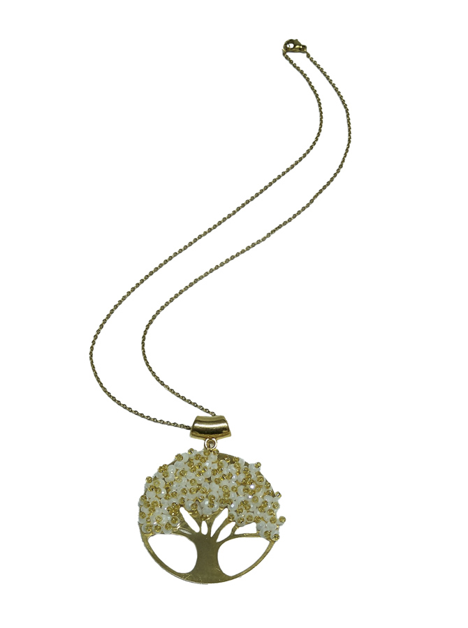 Colombian Fine Bijourie in stones - White Tree Necklace