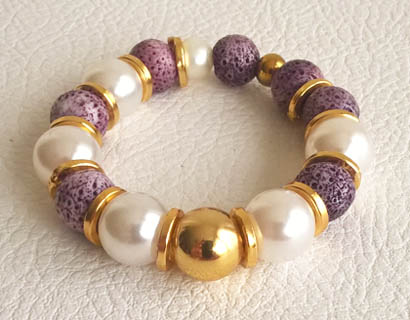 Colombian Bijouterie and Bracelets - Purple Coral Bracelet