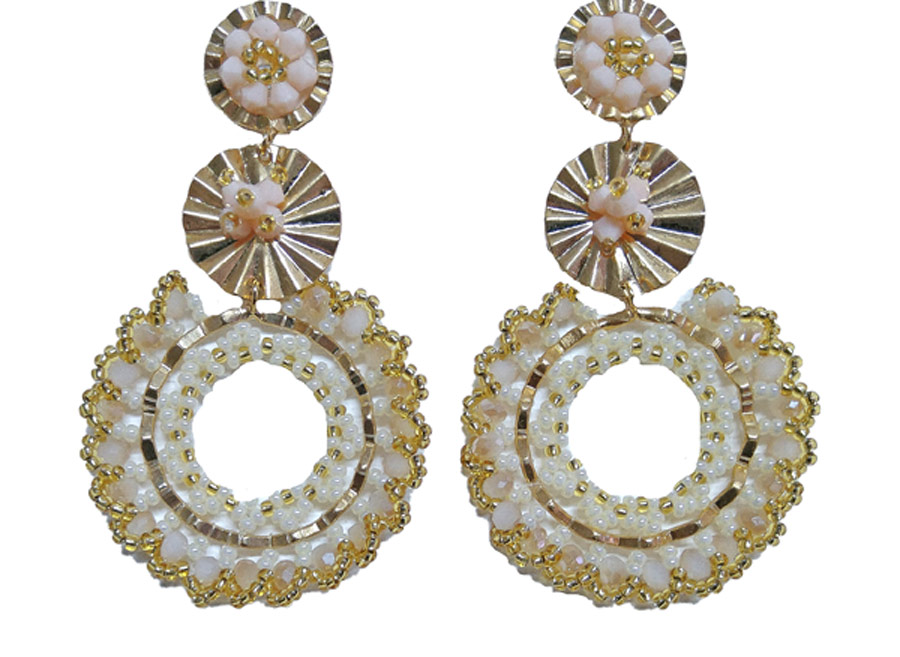 Colombian Fine Bijourie in stones - Gold color Mostacilla Earrings