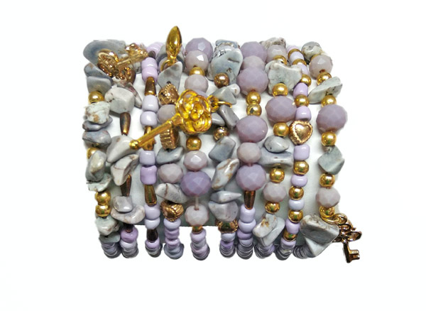 Colombian Bijouterie and Bracelets - Set of Purple Bracelets