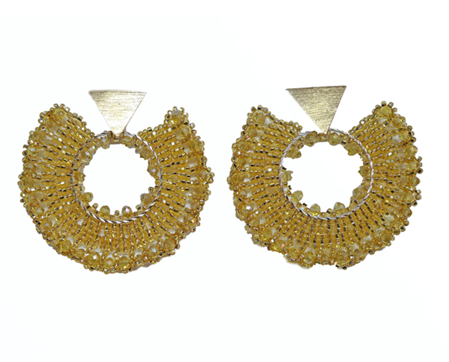 Colombian Fine Bijourie in stones - Yellow Semicircle Earrings
