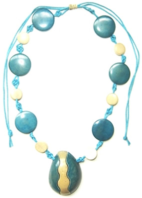Exotic Bijouterie in Tagua and Bombona seeds - Necklace in Bombona