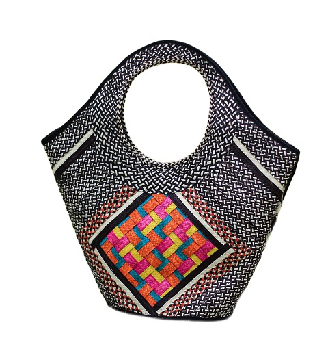 Cana Flecha handmade Purses - Caña flecha straw Handbag Rhombus design