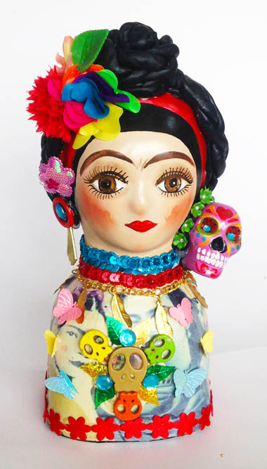 Cerámicas colombianas y Estatuillas - Estatuilla Frida Kahlo en Cerámica