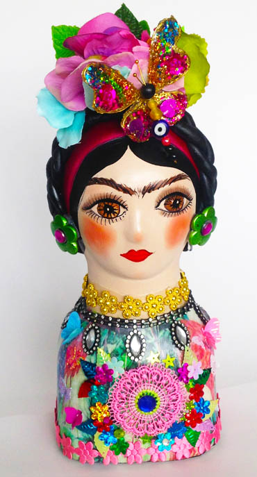 Colombian Handmade Ceramics and Figurines - Frida Kahlo in Ceramic