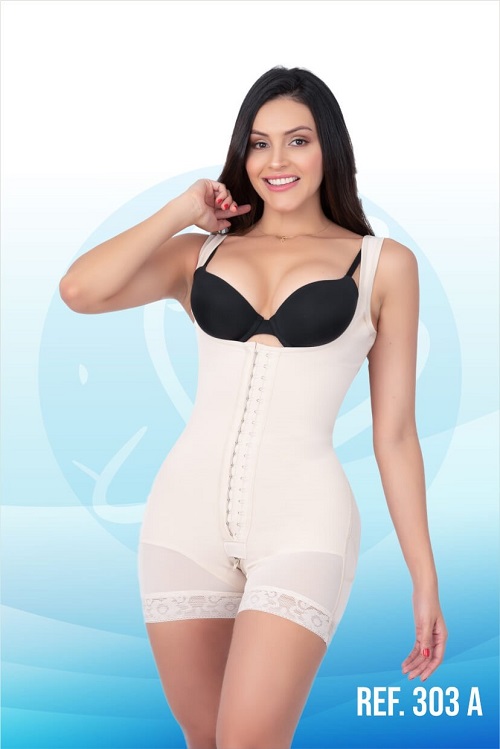 Colombian Body Shapers and Compression Garments - Colombian Faja high back with wide straps