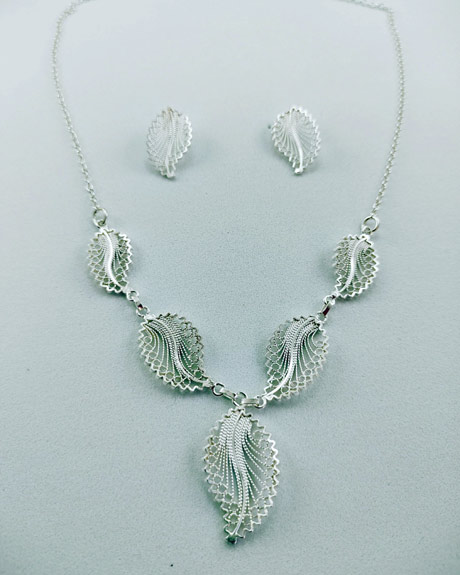 Colombian Silver Filigree - Mompox Filigree Necklace and earrings