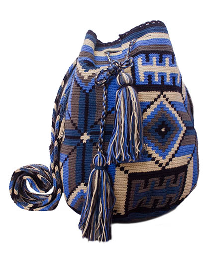 Colombian Wayuu Mochila Bags - Blue Wayuu Mochila Bag