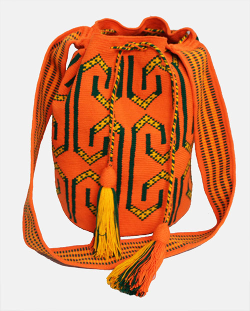 Colombian Wayuu Mochila Bags - Colombian Wayuu Mochila Bags - Orange Big Wayuu Mochila