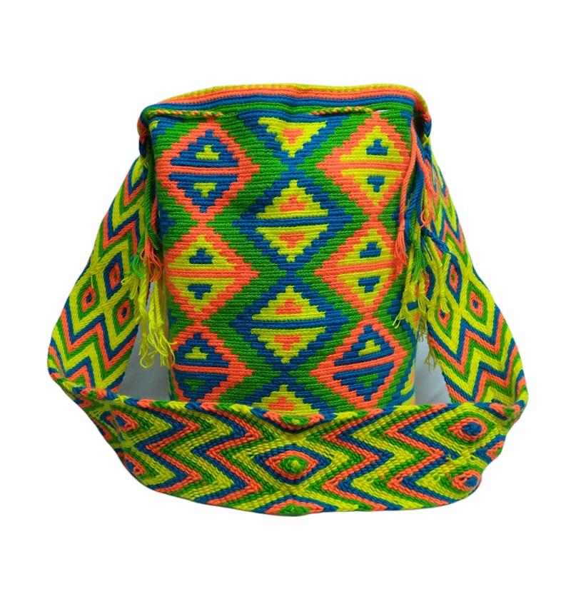 Mochilas Wayuu de La Guajira colombiana - Mochila Wayuu en tonos brillantes