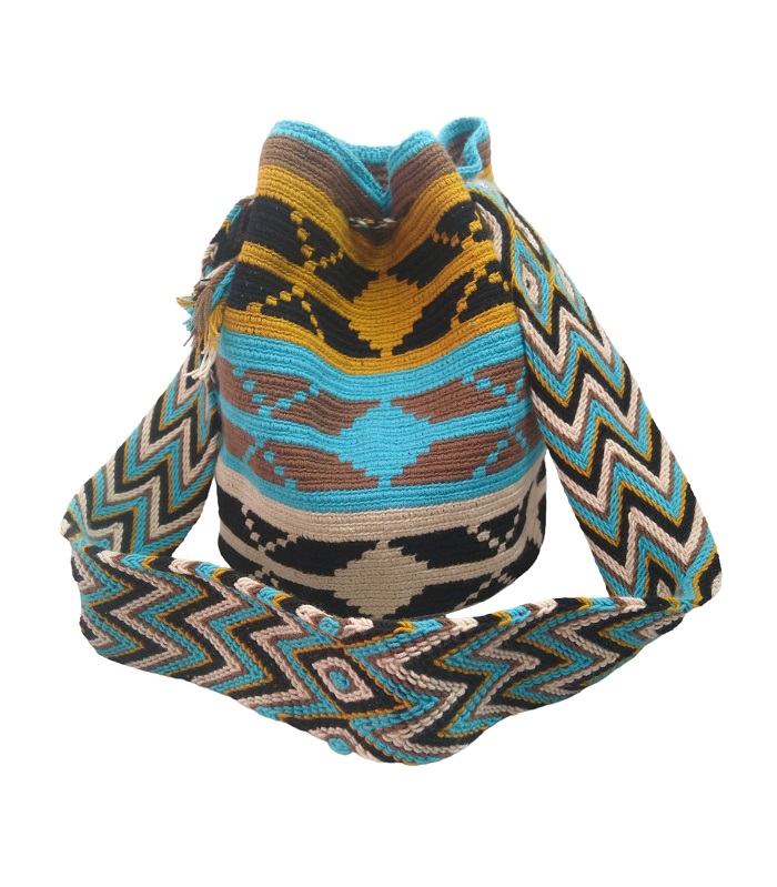 Colombian Wayuu Mochila Bags - Mochila Wayuu backpack in colors of the Earth