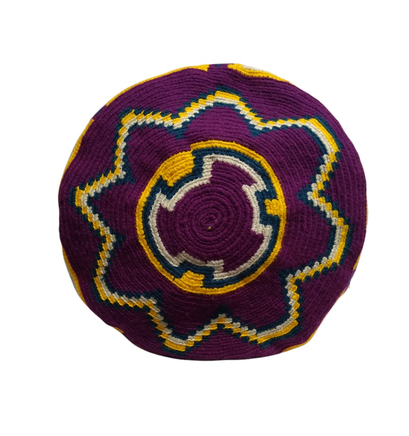 Colombian Wayuu Mochila Bags - Wayuu Mochila Bag purples and yellow