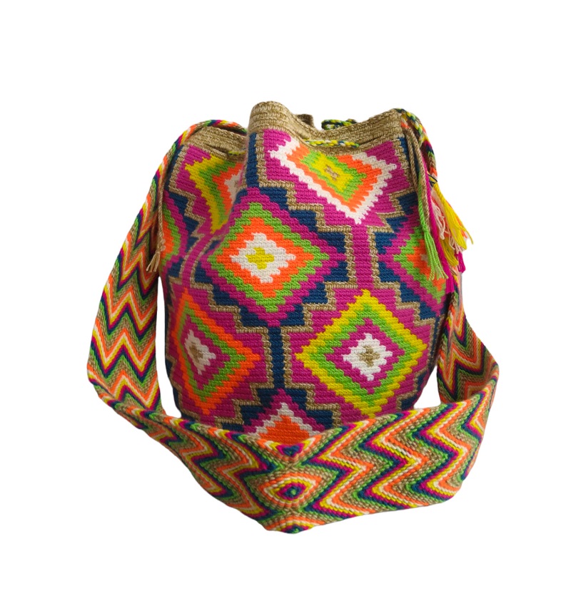 Colombian Wayuu Mochila Bags - Wayuu Bag in Neon tones