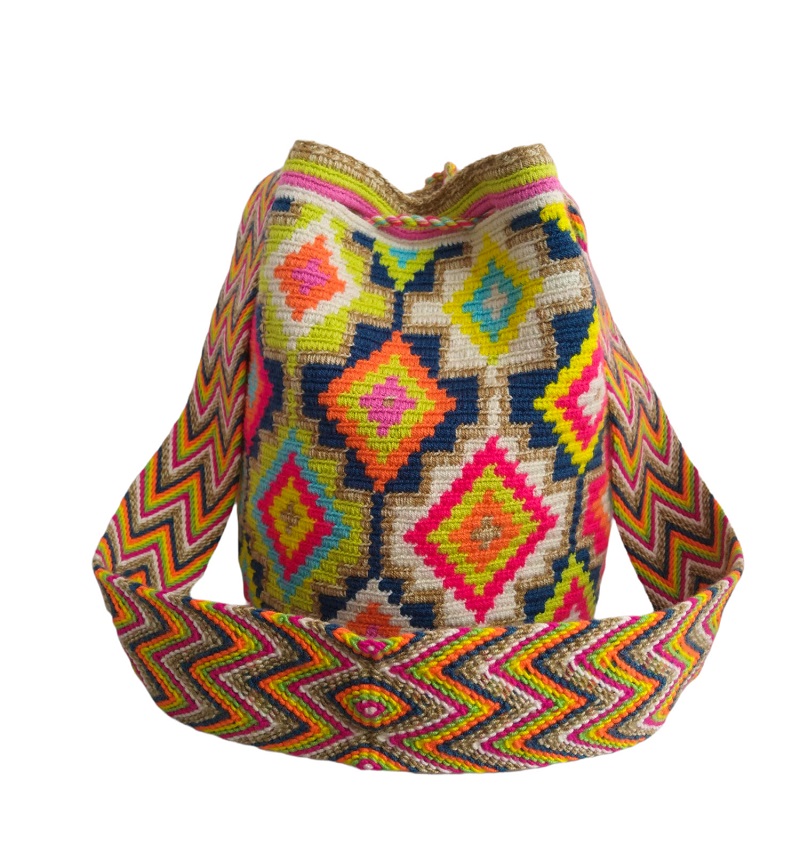 Colombian Wayuu Mochila Bags - Wayuu Bag in Neon colors