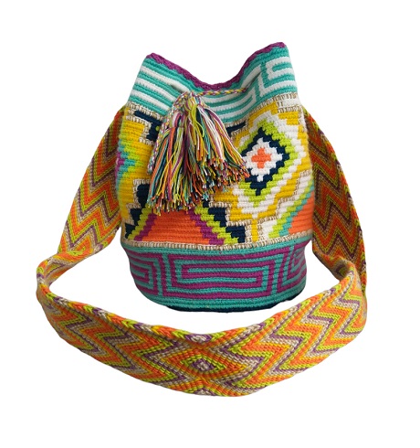 Mochilas Wayuu de La Guajira colombiana - Mochila Bolso Wayuu colores pastel
