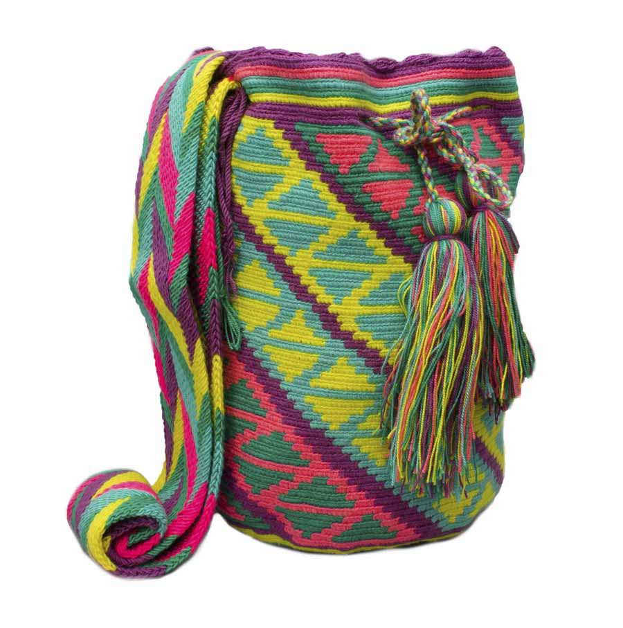 Mochilas Wayuu de La Guajira colombiana - Mochila Wayuu colores pastel