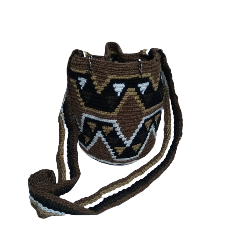 Colombian Wayuu Mochila Bags Online sale - Small Wayuu Mochila Bag brown