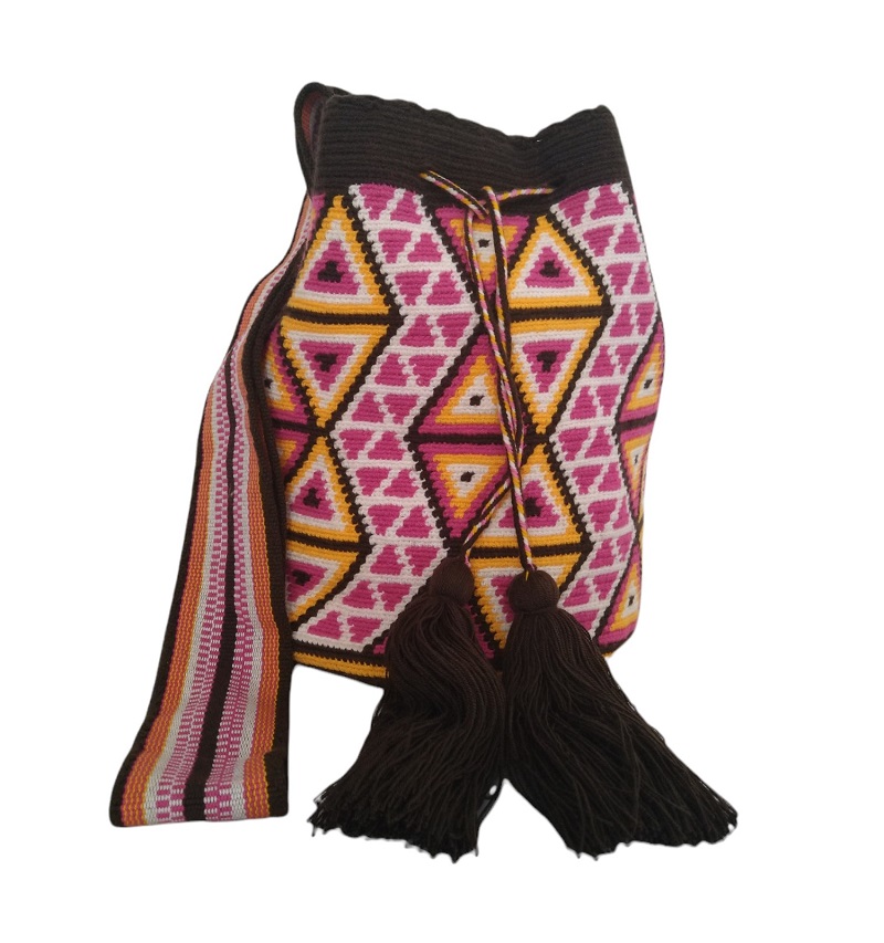Colombian Wayuu Mochila Bags - Wayuu Mochila Bag with premium strap