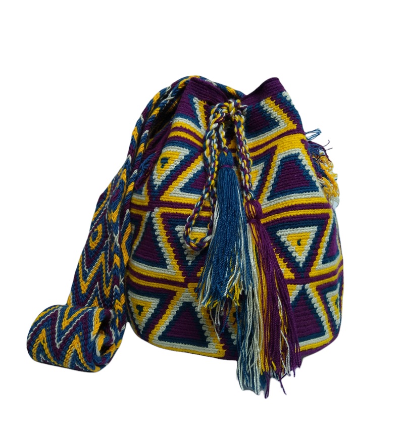 Colombian Wayuu Mochila Bags Online sale - Wayuu Mochila Bag purples and yellow