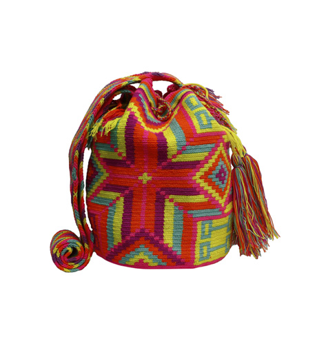 Mochilas Wayuu de La Guajira colombiana - Mochila Wayuu Guajira tonos brillantes