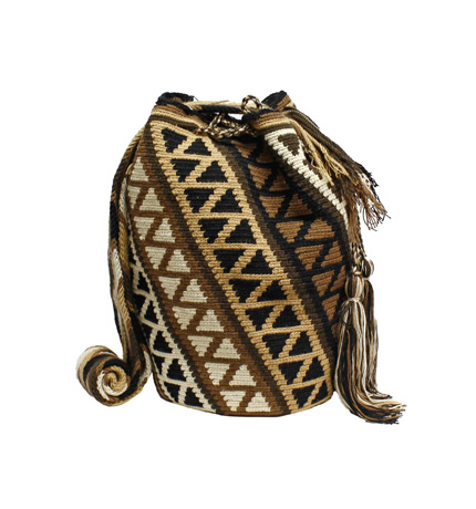 Colombian Wayuu Mochila Bags Online sale - Mochila Wayuu in brown and beige tones