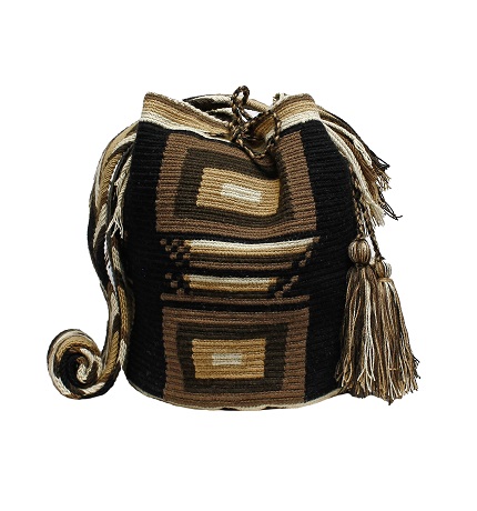 Colombian Wayuu Mochila Bags - Mochila Wayuu Bag in brown tones