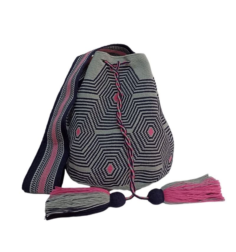 Colombian Wayuu Mochila Bags Online sale - Grey Wayuu Handbag mochila one thread