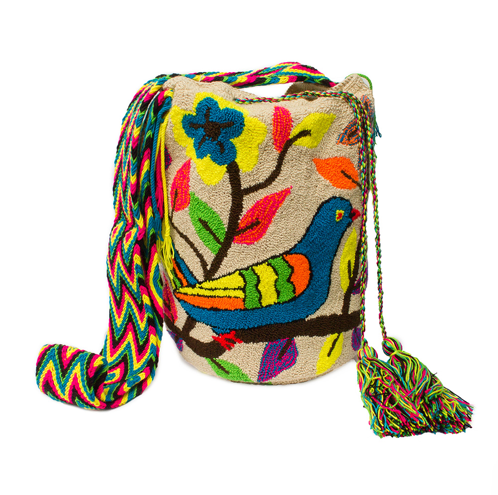Colombian Wayuu Mochila Bags Online sale - Bird Tapestry Wayuu Mochila Bag