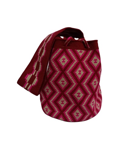 Mochilas Wayuu de La Guajira colombiana - Mochila Wayuu pequeña un hilo faja corta