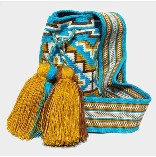 Colombian Wayuu Mochila Bags Online sale - Blue Small Wayuu Mochila Bag