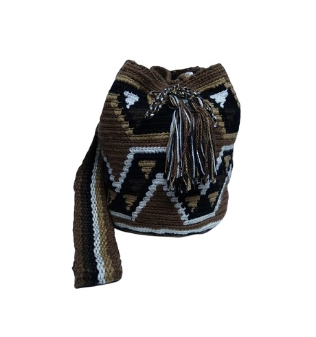 Colombian Wayuu Mochila Bags Online sale - Small Wayuu Mochila Bag brown