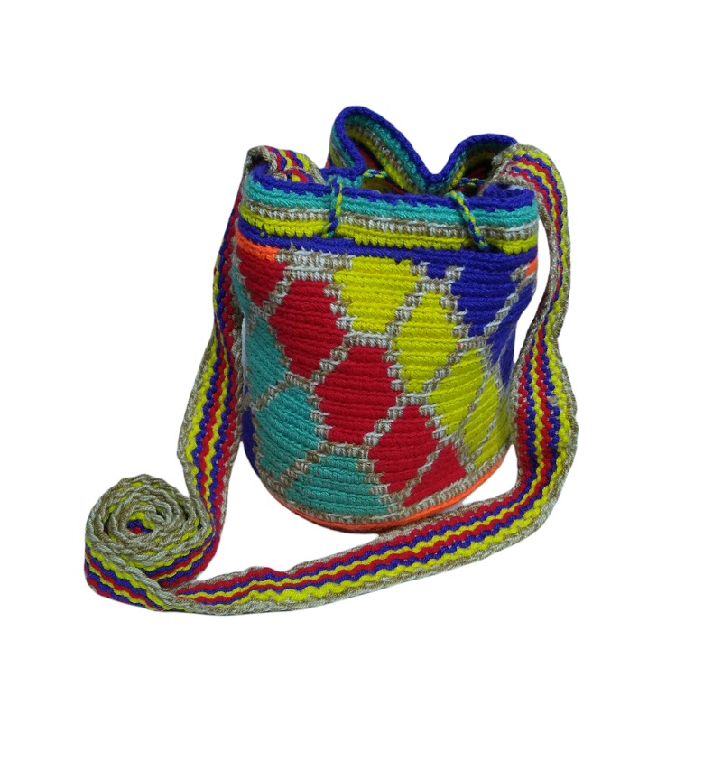 Colombian Wayuu Mochila Bags - Small Wayuu Mochila Bag rhombuses