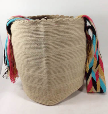 Mochilas Wayuu de un color - Mochila Wayuu Beige claro