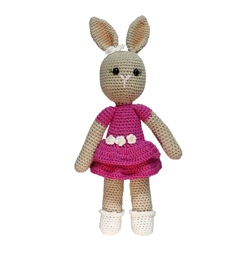 Muñecos y Muñecas Amigurumi - Coneja Amigurumi vestido rosa