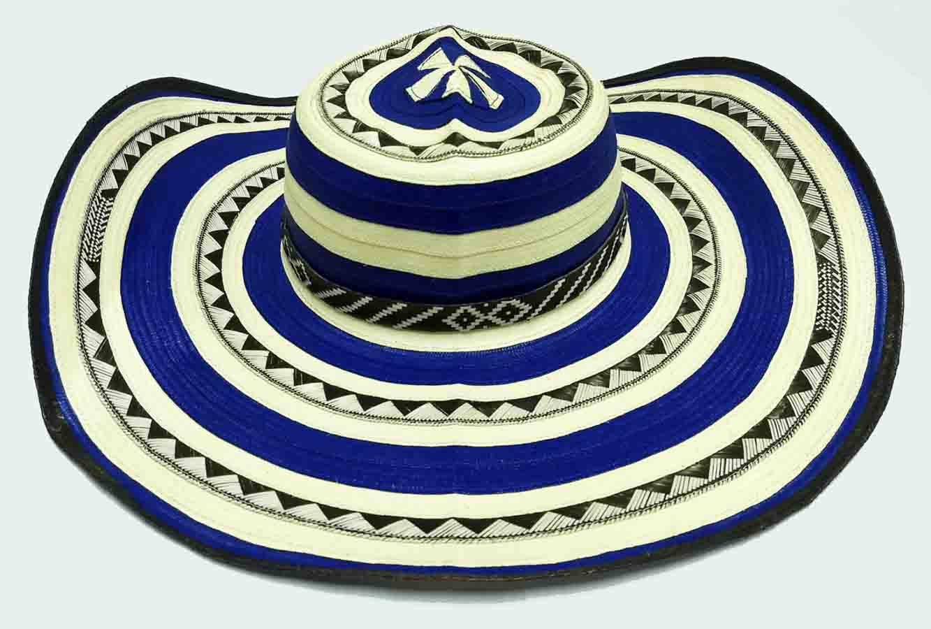 Colombian Vueltiao Sombreros and Hats - Blue Vueltiao Hat 21 Laps