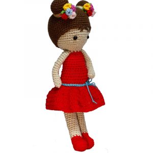 Muñeca Amigurumi vestido rojo 2 amigurumi doll red dress 3