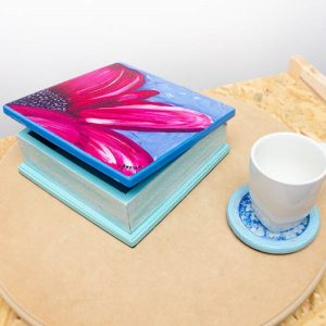 Cofre hecho en madera MDF diseño flor 3 cofre decoración hecho en madera mdf