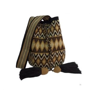 Mochila Wayuu Guajira un hilo tonos Cafés 2 Mochila Wayuu un hilo