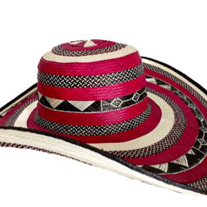 Sombrero vueltiao colombiano colores rojo, negro y crudo 2 sombrero colombiano 23 vueltas rojo lado