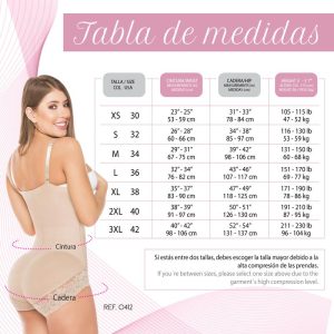 Faja Salomé Cinturilla Powernet 0315-1 2 Tabla medidas 315 1