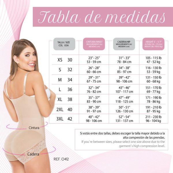 Tabla medidas 411