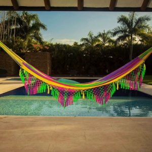 Hamaca tipo Chinchorro verde, amarillo y morado 2 hammock chichorro colores green yellow purple