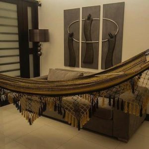 Hamaca tipo Chinchorro color mostaza y azul 2 hammock chichorro colores mustar blue dark 1
