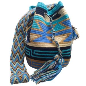 Mochila Wayuu colombiana colores azules 1 mochila wayuu bag colombiana azules