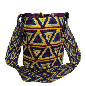 Mochila Wayuu colores morado y amarillo 3 mochila wayuu bag purple yellow