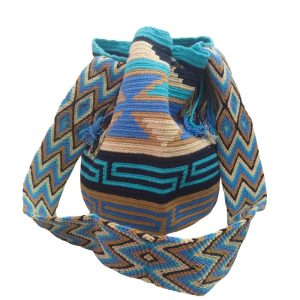 Mochila Wayuu colombiana colores azules 2 mochila wayuu colombiana azules aguamarina